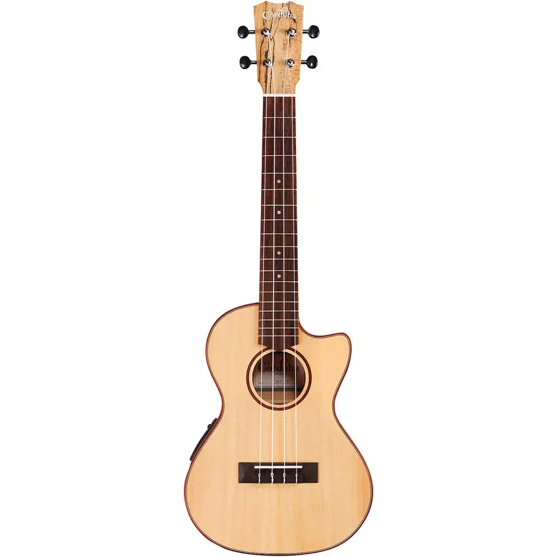 Cordoba 24T-CE Spruce Spalted Maple Cutaway Tenor Acoustic-Electric Ukulele
