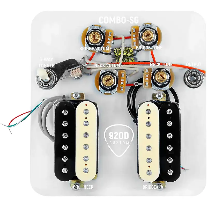 920D Custom Combo Kit for SG With Uncovered Roughneck Humbuckers and SG-V Wiring Harness