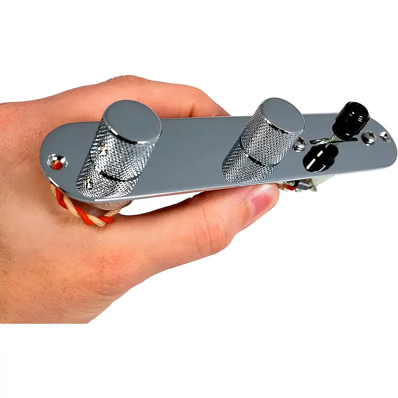 920D Custom Tele Chrome Reversed Control Plate Upgrade With Knobs Forward
