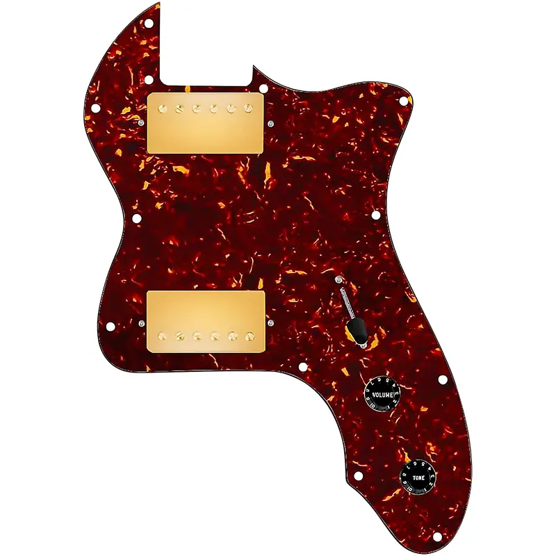 920D Custom 72 Thinline Tele Loaded Pickguard With Gold Cool Kids Humbuckers & Black Knobs