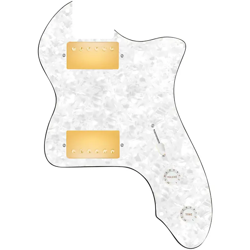 920D Custom 72 Thinline Tele Loaded Pickguard With Gold Cool Kids Humbuckers & White Knobs