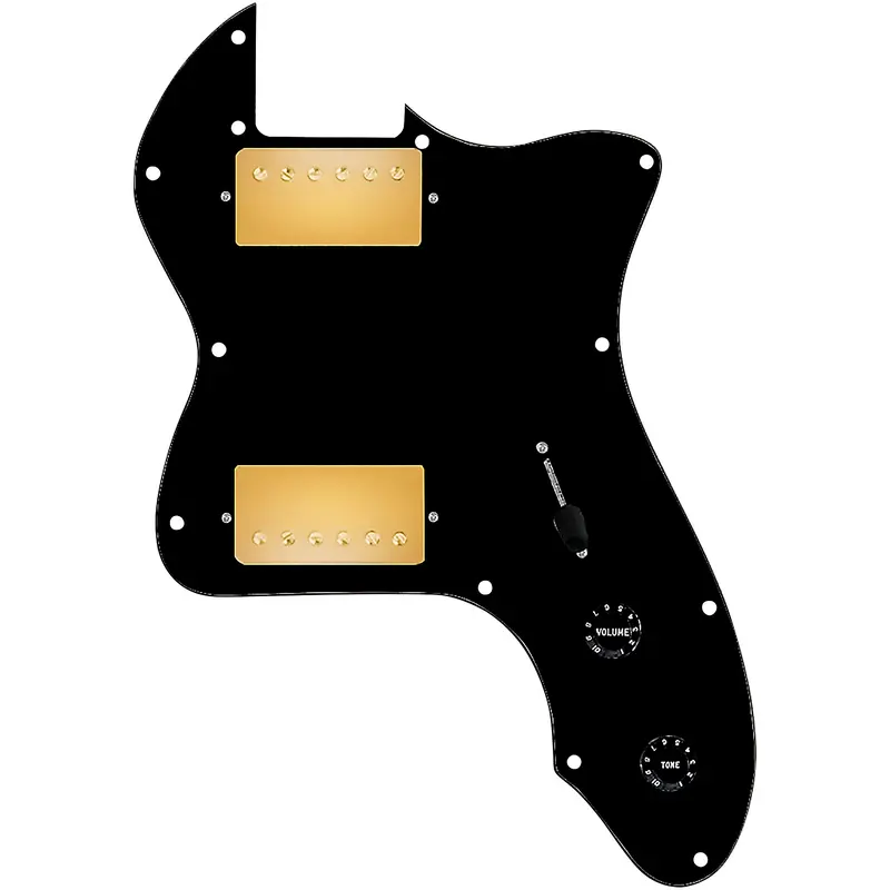 920D Custom 72 Thinline Tele Loaded Pickguard With Gold Roughneck Humbuckers and Black Knobs