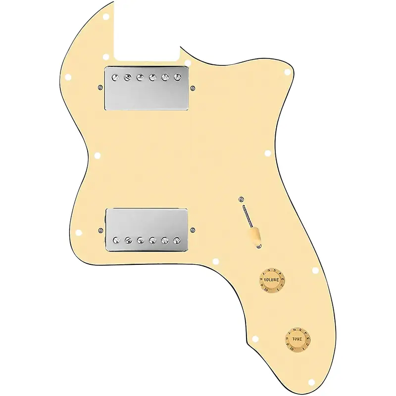 920D Custom 72 Thinline Tele Loaded Pickguard With Nickel Roughneck Humbuckers and Aged White Knobs