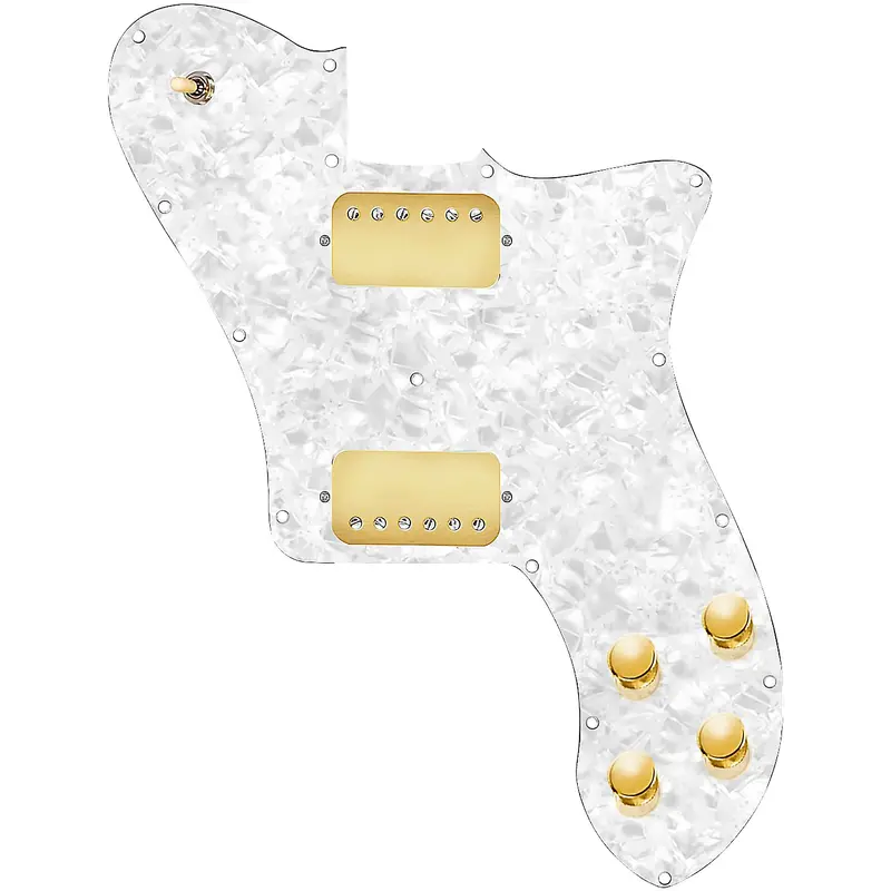 920D Custom Loaded Pickguard for '72 Deluxe Telecaster with Gold Smoothies Humbuckers