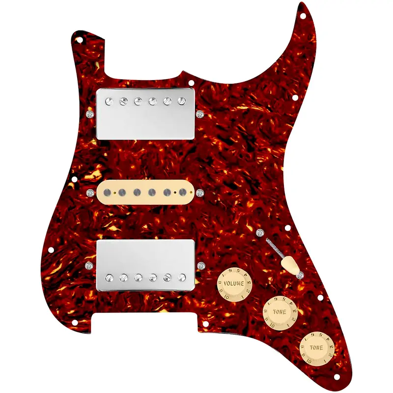 920D Custom HSH Loaded Pickguard for Stratocaster With Nickel Smoothie Humbuckers, Aged White Texas Vintage Pickups and S5W-HSH Wiring Harness