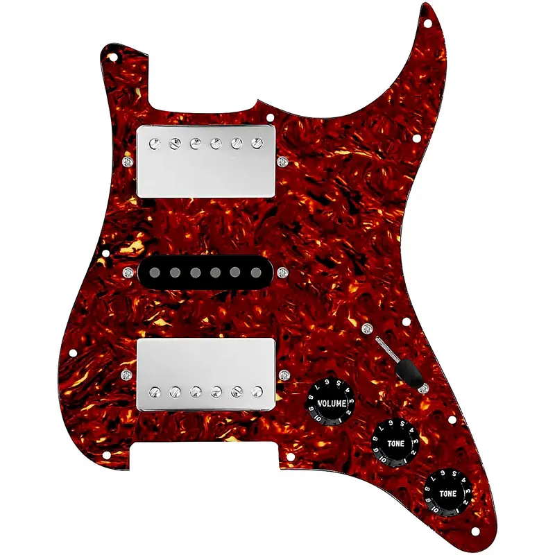 920D Custom HSH Loaded Pickguard for Stratocaster With Nickel Smoothie Humbuckers, Black Texas Vintage Pickups and S5W-HSH Wiring Harness
