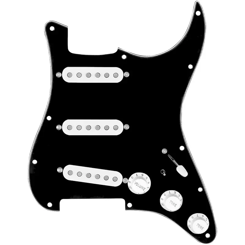 920D Custom "DG" Loaded Pickguard for Stratocasters With White Pickups & Knobs and S7W-MT Wiring Harness