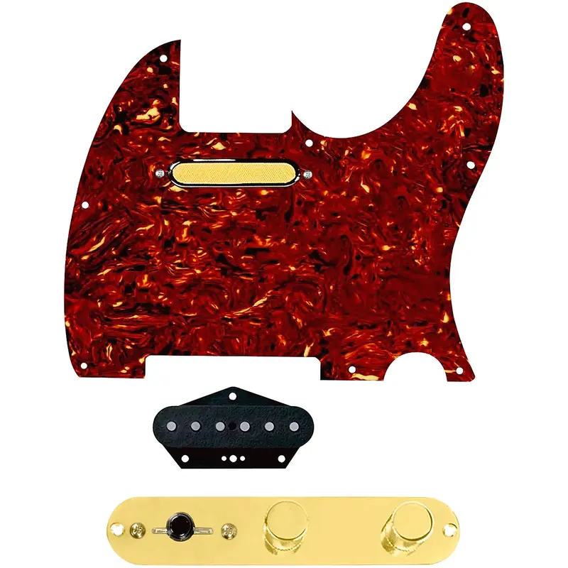 920D Custom Gold Foil Loaded Pickguard for Tele With T4W-G Control Plate