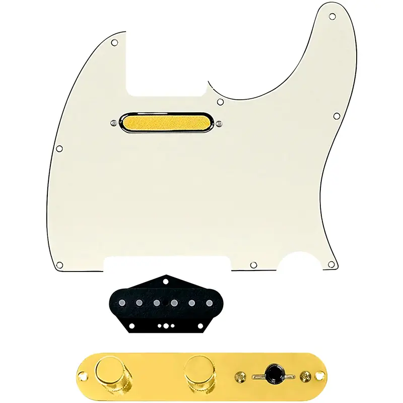 920D Custom Gold Foil Loaded Pickguard for Tele With T4W-REV-G Control Plate