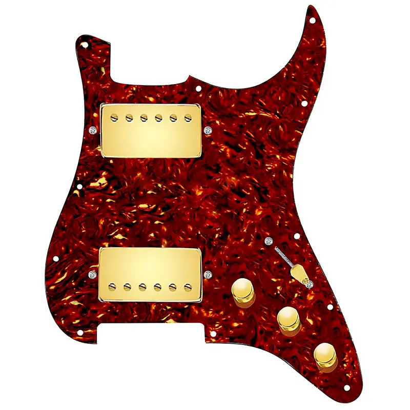 920D Custom HH Loaded Pickguard for Strat With Gold Cool Kids Humbuckers and S5W-HH Wiring Harness