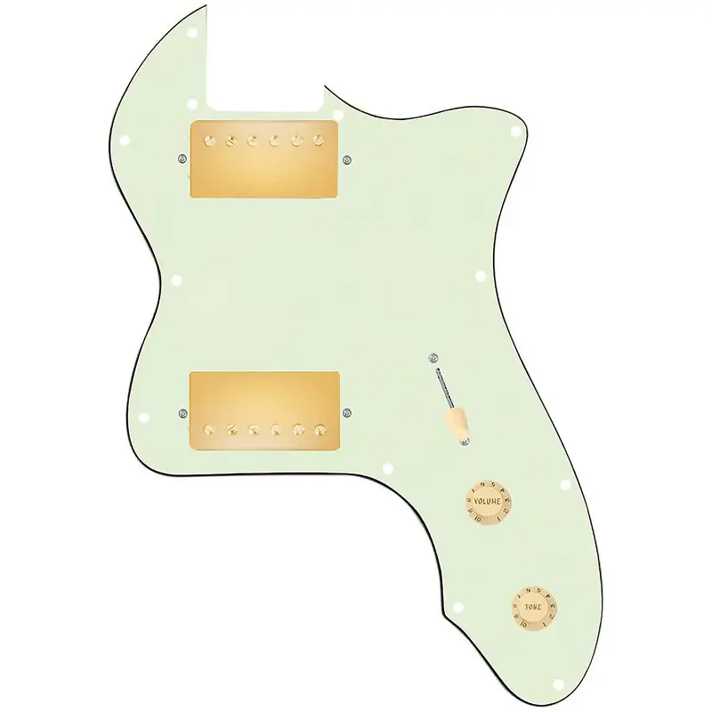 920D Custom '72 Thinline Tele Loaded Pickguard With Gold Smoothie Humbuckers & Aged White Knobs