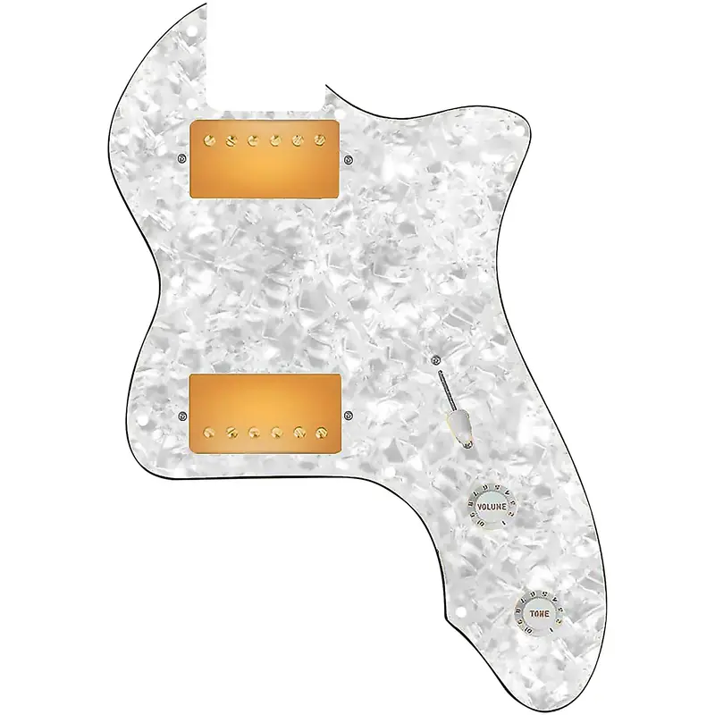 920D Custom 72 Thinline Tele Loaded Pickguard With Gold Smoothie Humbuckers and White Knobs