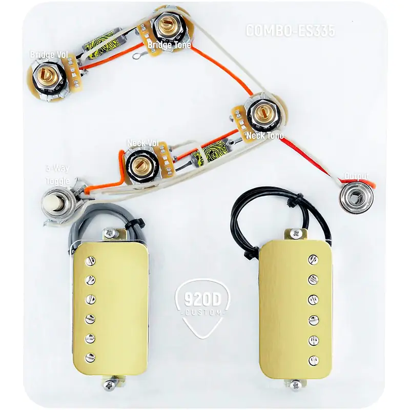 920D Custom Combo Kit for ES-335 With Gold Roughneck Humbuckers & ES335-V Wiring Harness