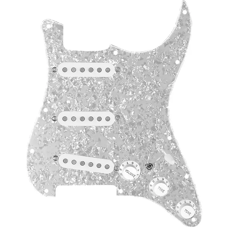 920D Custom Generation Loaded Pickguard For Strat With Black Pickups and Knobs and S7W-MT Wiring Harness