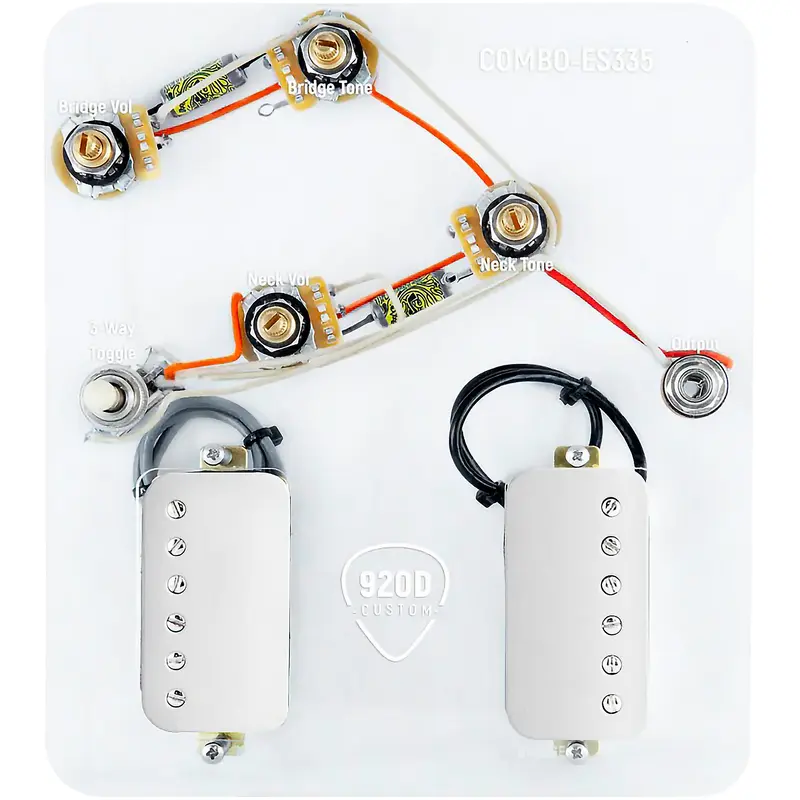 920D Custom Combo Kit for ES-335 With Nickel Smoothie Humbuckers & ES-335-V Wiring Harness