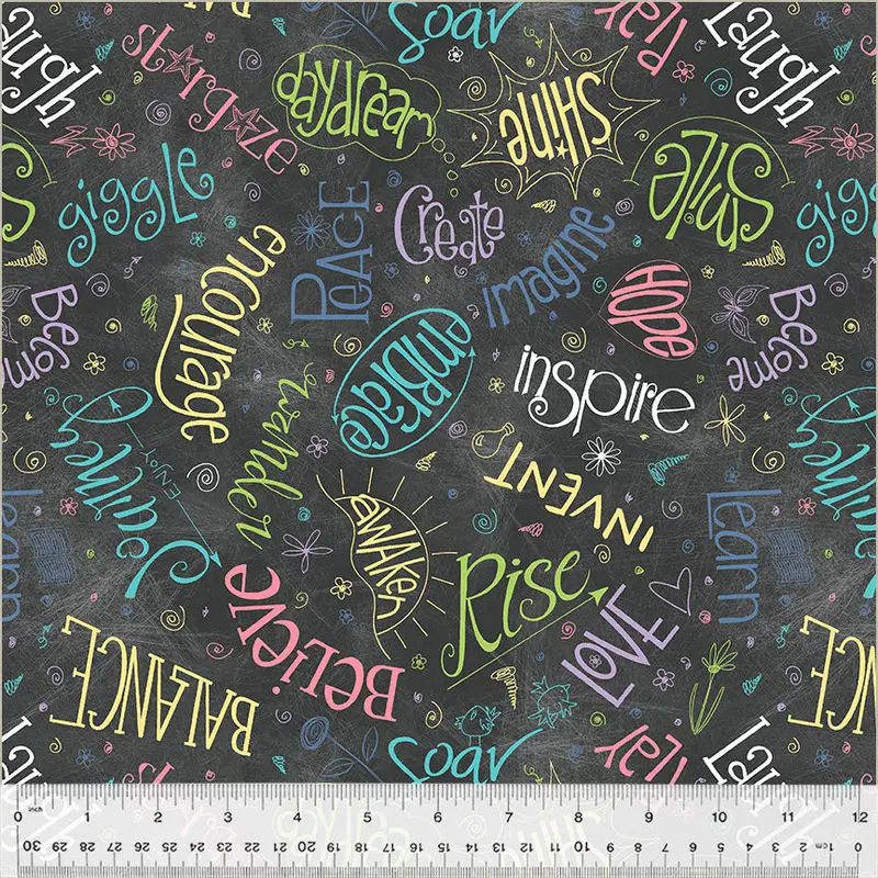 Noteworthy Terri Degenkolb FBTY 53858W-20DES Chalkboard Aspirations Cotton