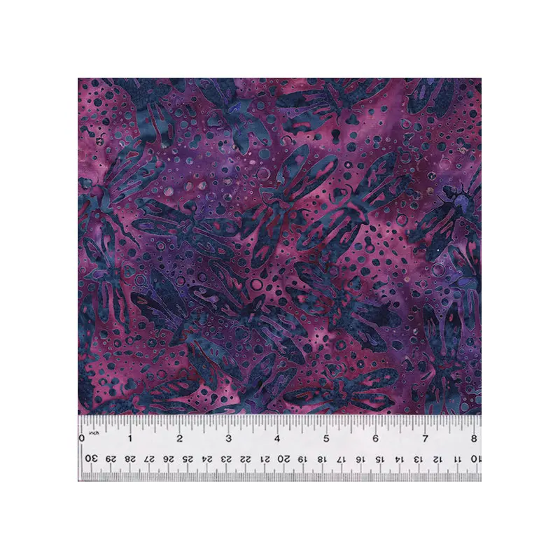 Nouveau Baliscapes 2617Q-X Violet Dragonfly Batik Cotton