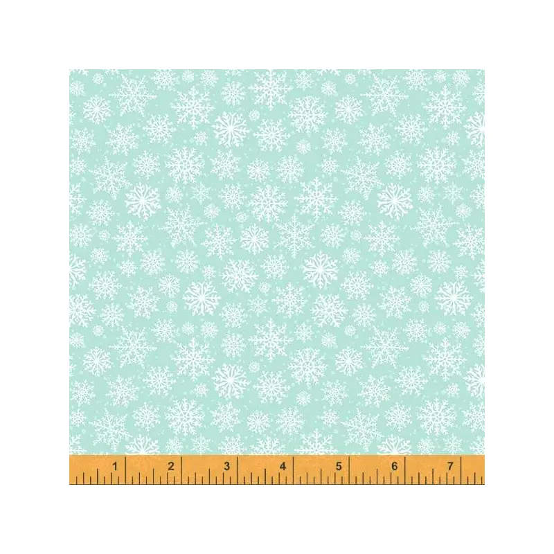 Noel 53049-5 Mint Snowflakes Cotton