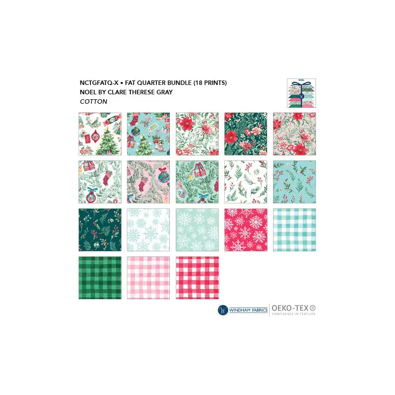 Noel NCTGFATQ-X Multi Fat Quarter Bundle Cotton