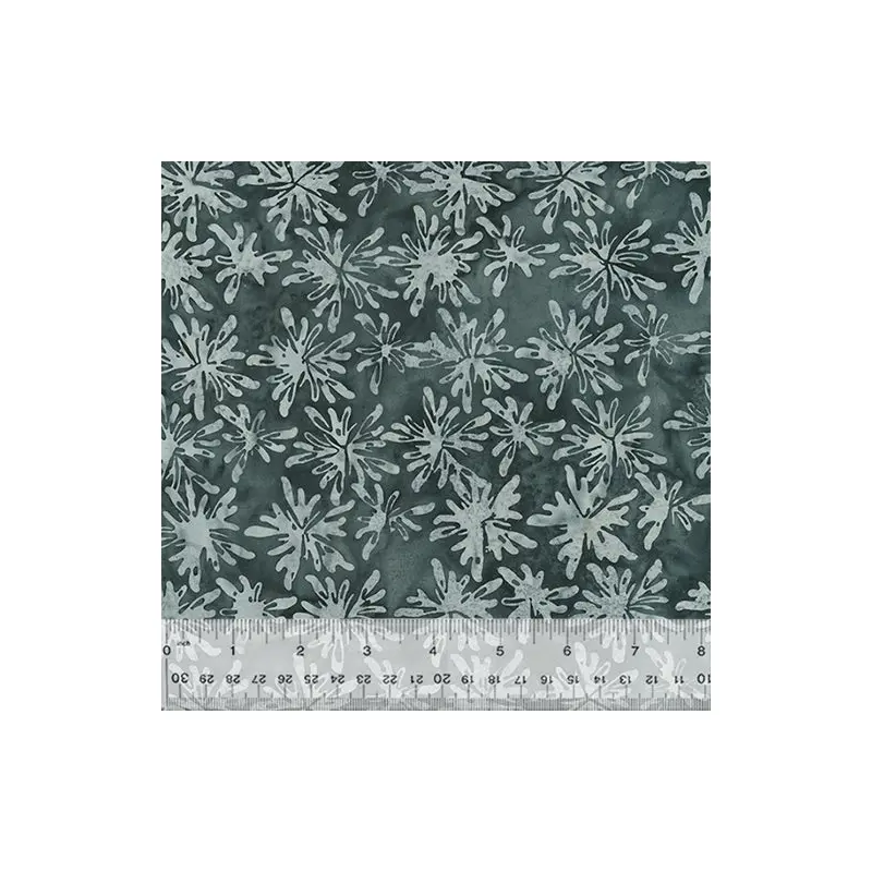Noir Baliscapes 2540Q-X Charcoal Blooms Batik Cotton