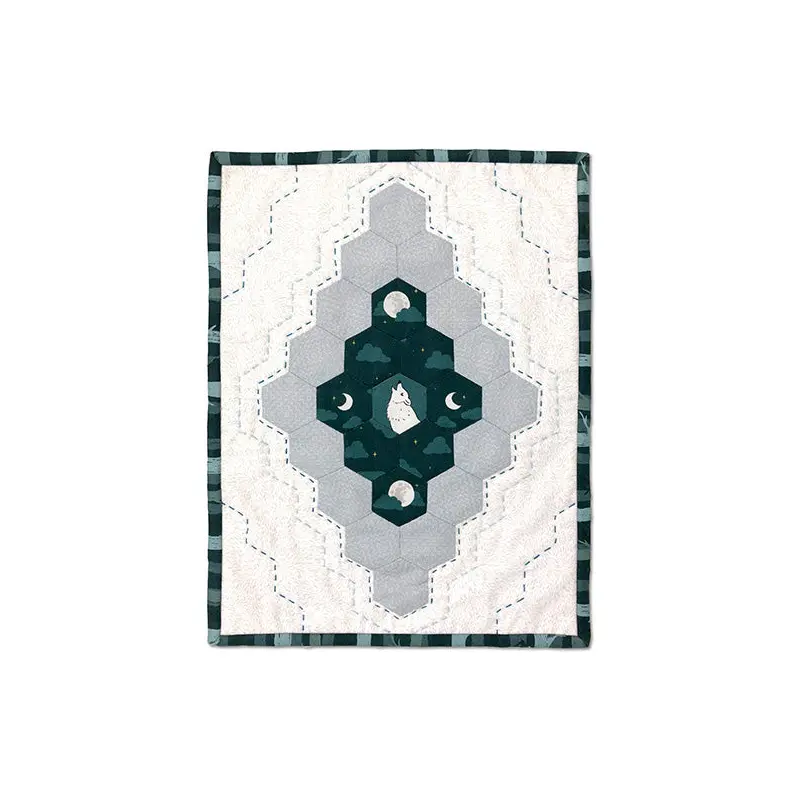 Nightsong 50929QK-X Multi Nocturne Mini Wolf Hexi Epp Style Quilt Kit Cotton