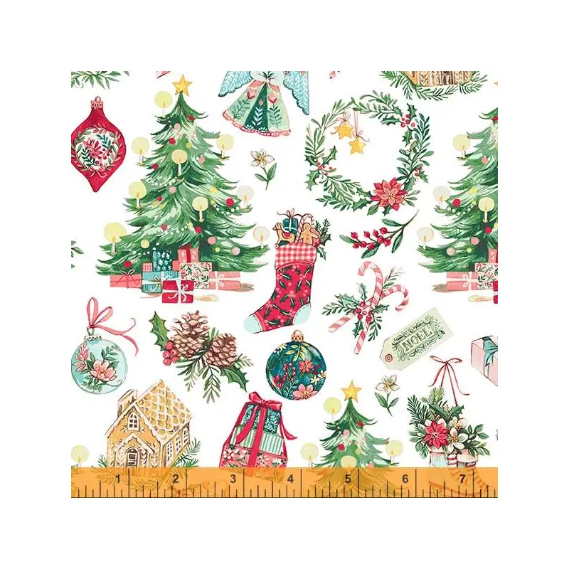 Noel 53045-1 White Christmas Morning Cotton