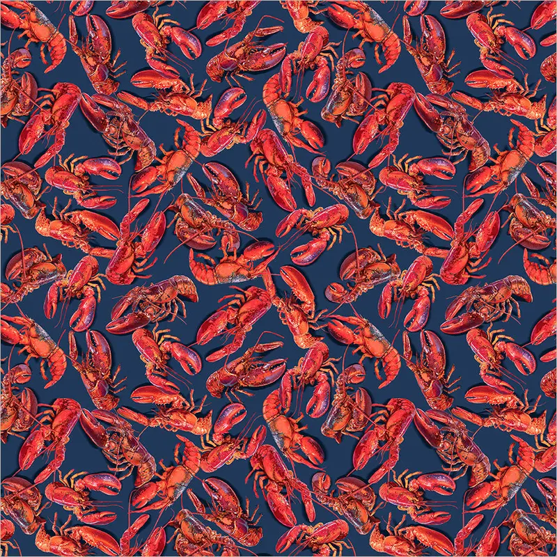 New England Shop Hop 2026 Whistler Studios 55483D-5 Marine Lobsters Cotton