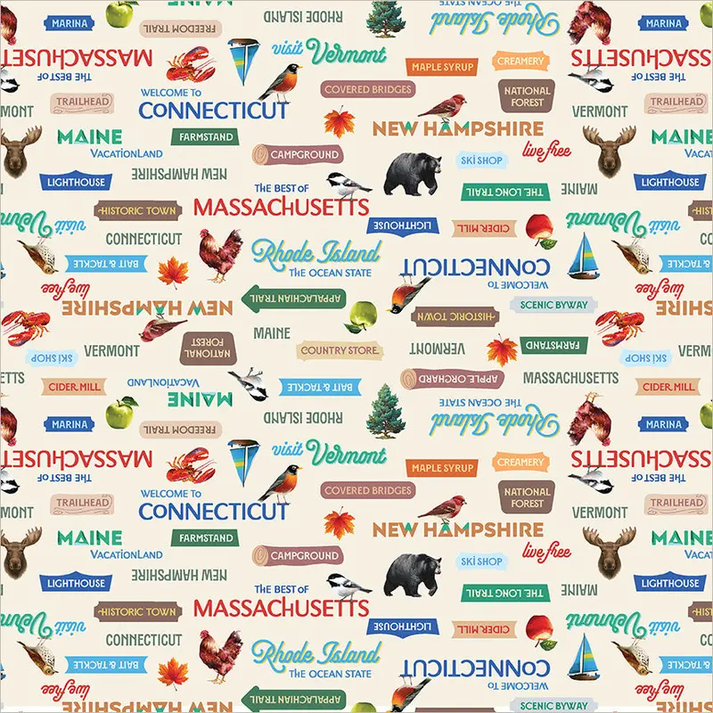 New England Shop Hop 2026 Whistler Studios 55484D-6 Ivory Iconic New England Cotton