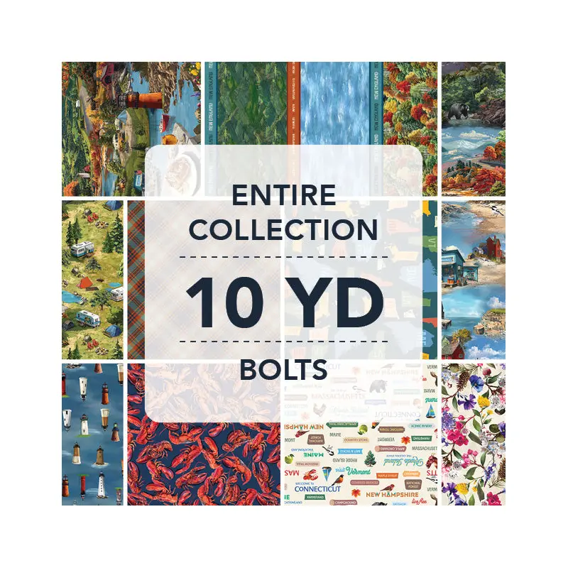 New England Shop Hop 2026 Whistler Studios 10YDNE26-X Multi 10Yd Assortment Cotton