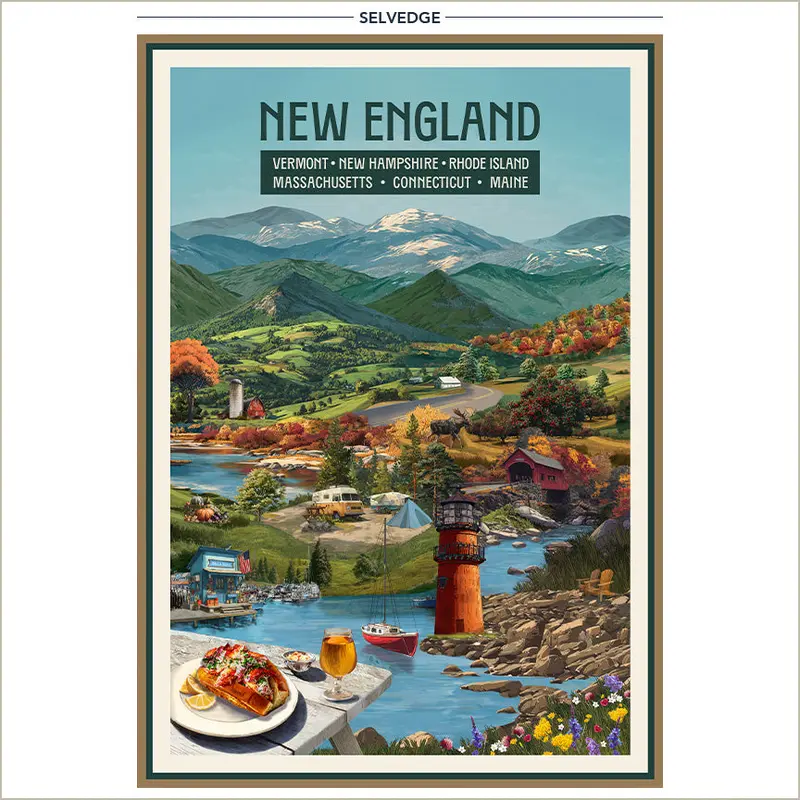 New England Shop Hop 2026 Whistler Studios 55475DP-1 Multi Visit New England! Cotton