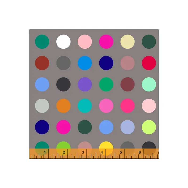108" Quilt Back Whistler Studios 52478D-4 Grey Many Colored Dots Cotton