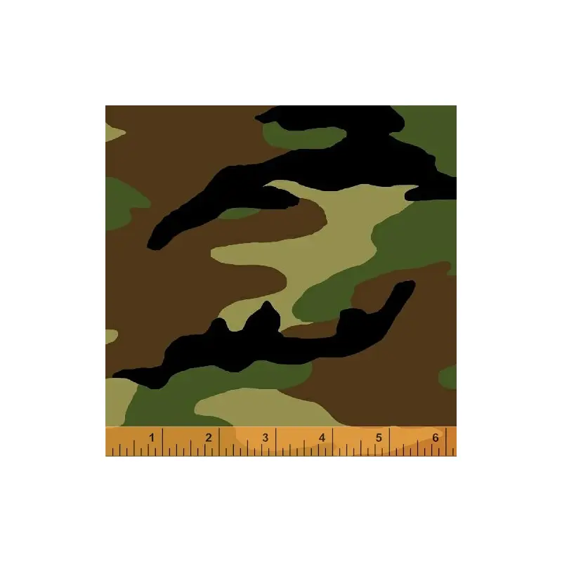 108" Quilt Back Whistler Studios 51463-1 Green Camouflage Cotton