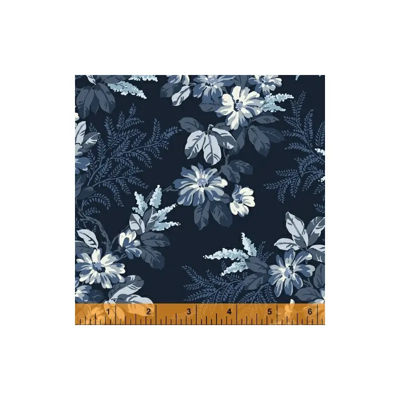 108" Quilt Back Whistler Studios 52036-1 Navy Blooming Branches Cotton
