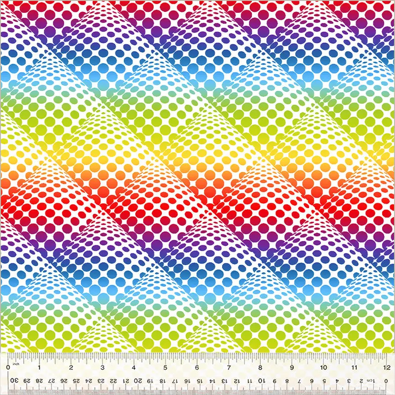 108" Quilt Back Whistler Studios 52106D-X Multi Pop Dot Ombre Cotton