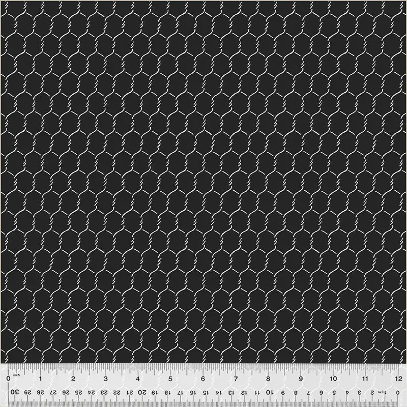108" Quilt Back Whistler Studios 52107-2 Black Chicken Wire Cotton