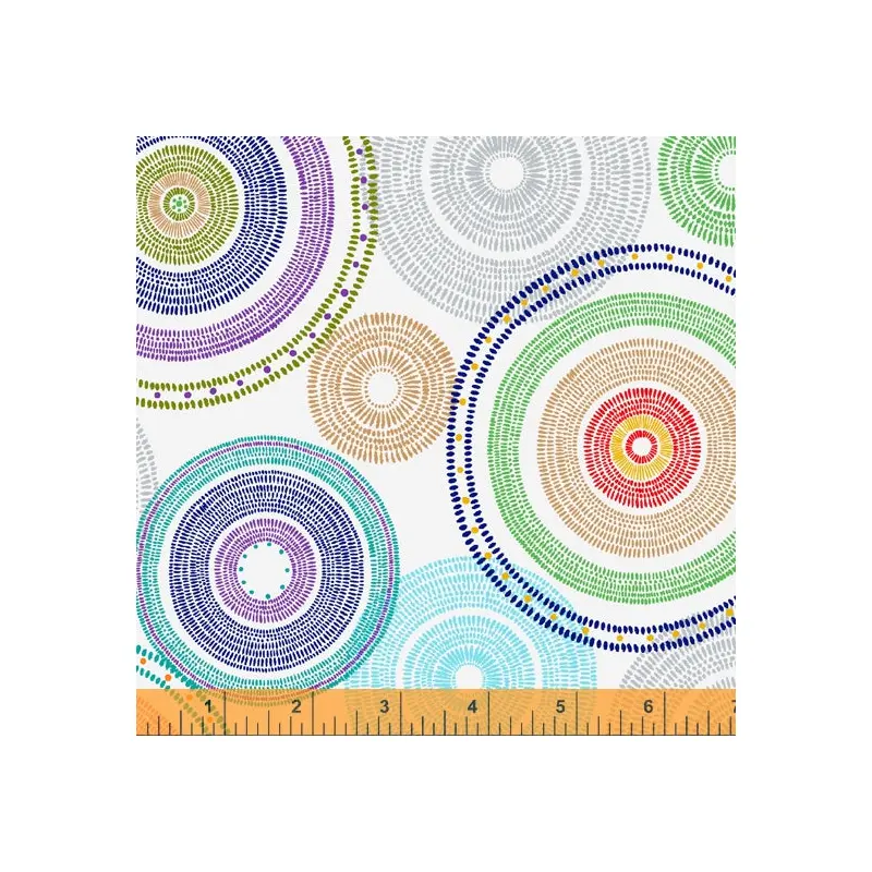 108" Quilt Back Whistler Studios 52474-2 White Medallion Cotton