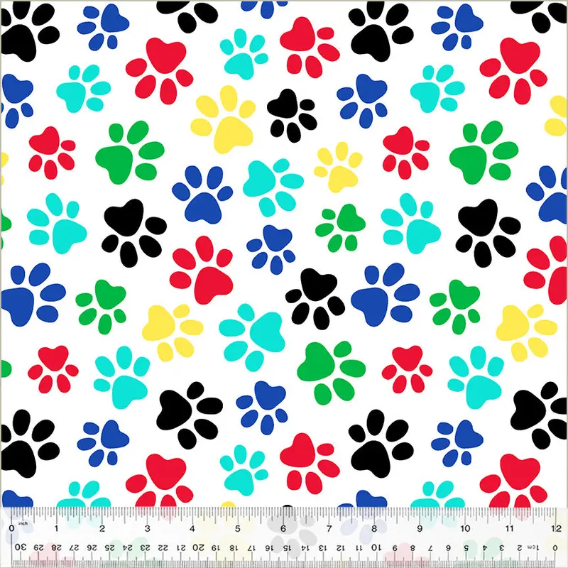108" Quilt Back Whistler Studios 52476-2 White Paws Cotton