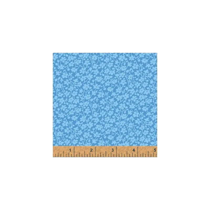 108" Quilt Back Whistler Studios 42466-5 Blue Mono Floral Cotton