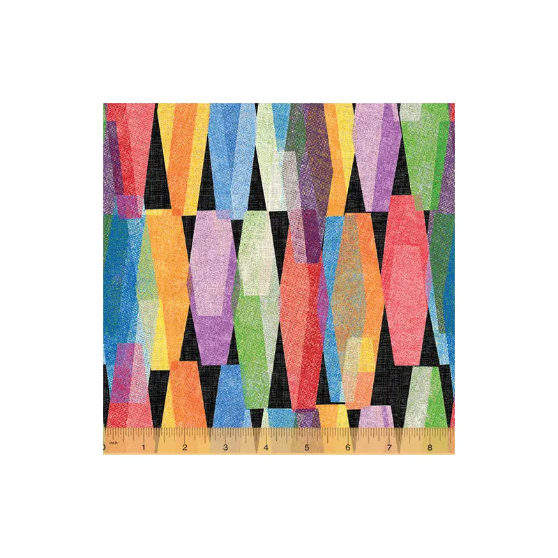 108" Quilt Back Whistler Studios 50662-3 Black Lava Lamp Cotton