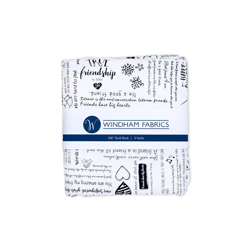108" Quilt Back Whistler Studios 51033-PC1 White Friendship  (3Yd Precut) Cotton