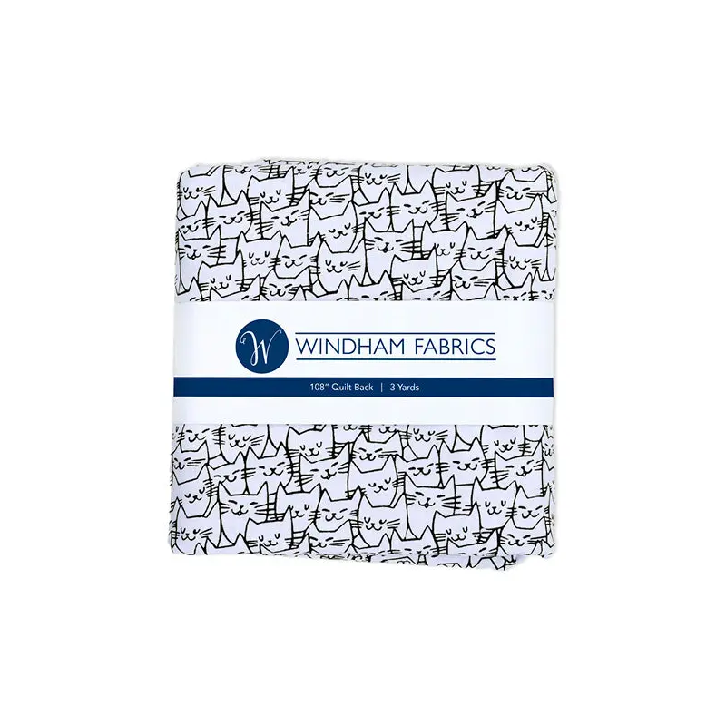 108" Quilt Back Whistler Studios 51120-PC1 White Packed Cats  (3Yd Precut) Cotton