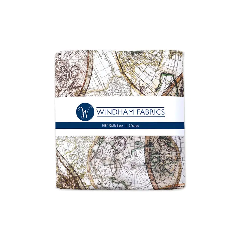 108" Quilt Back Whistler Studios 51386D-PCX Multi World Globes 108"  (3Yd Precut) Cotton