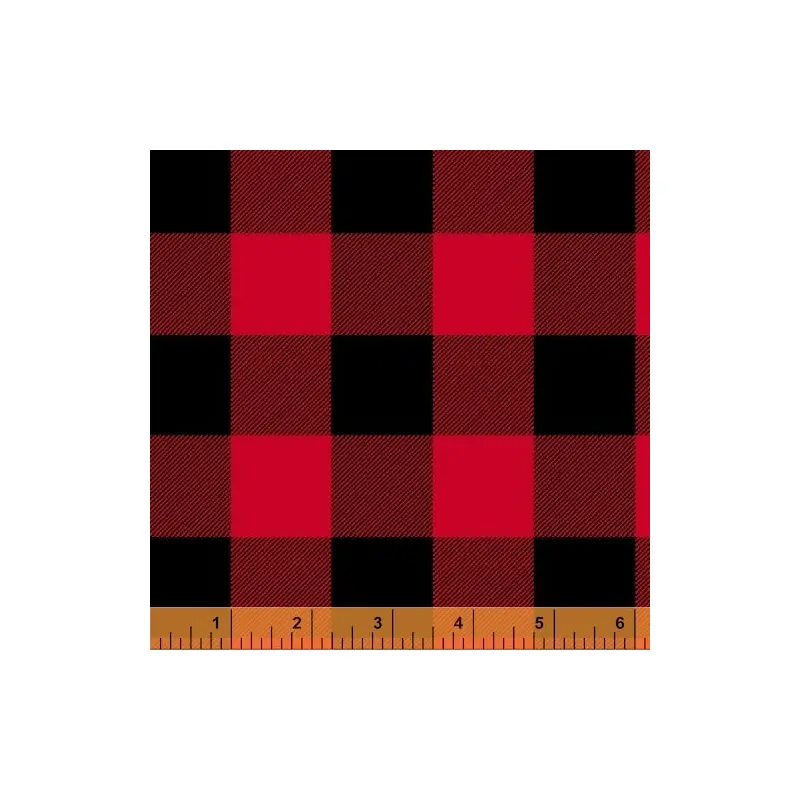 108" Quilt Back Whistler Studios 51462-1 Red Buffalo Plaid Cotton