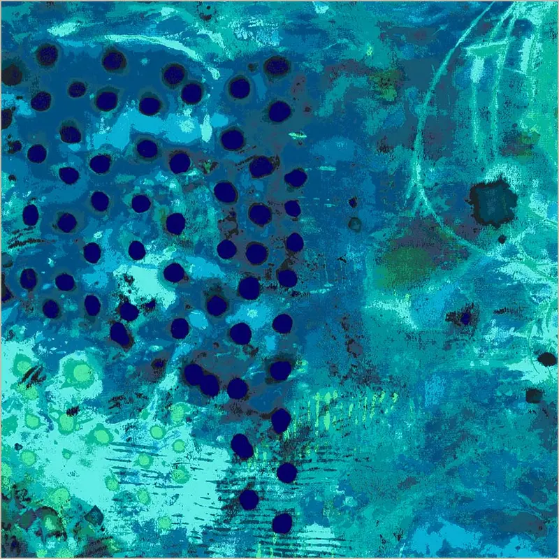 108" Quilt Back Marcia Derse 53442DW-2DES Blue Hour 108" Spotted Graffiti Cotton