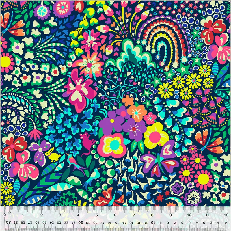 108" Quilt Back Sally Kelly 52892W-1DES Multi Hide And Seek Cotton