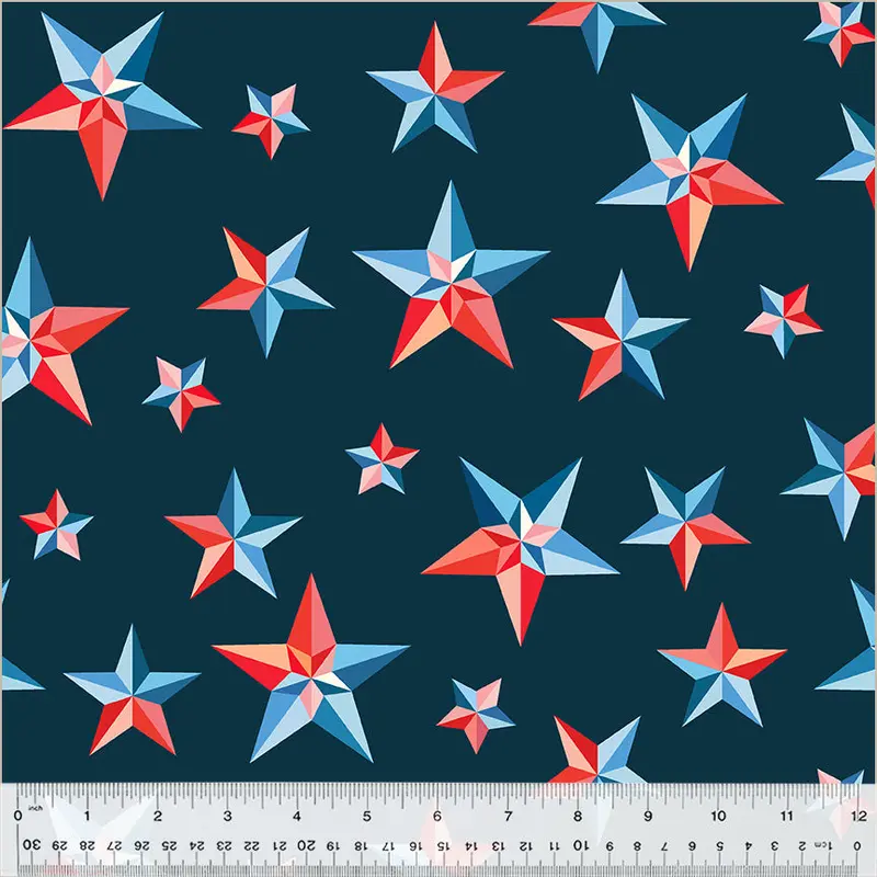 108" Quilt Back Tamara Kate 54511DW-1DES Patriotic Pinwheel Stars Cotton