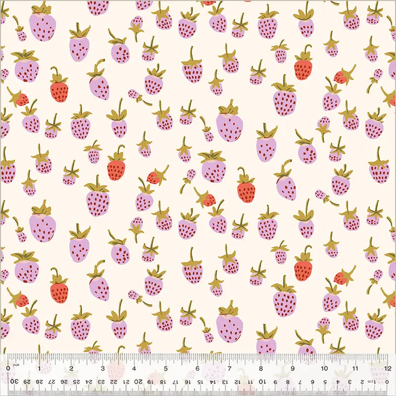108" Quilt Back Heather Ross 37024W-2DES Lilac Strawberry Cotton