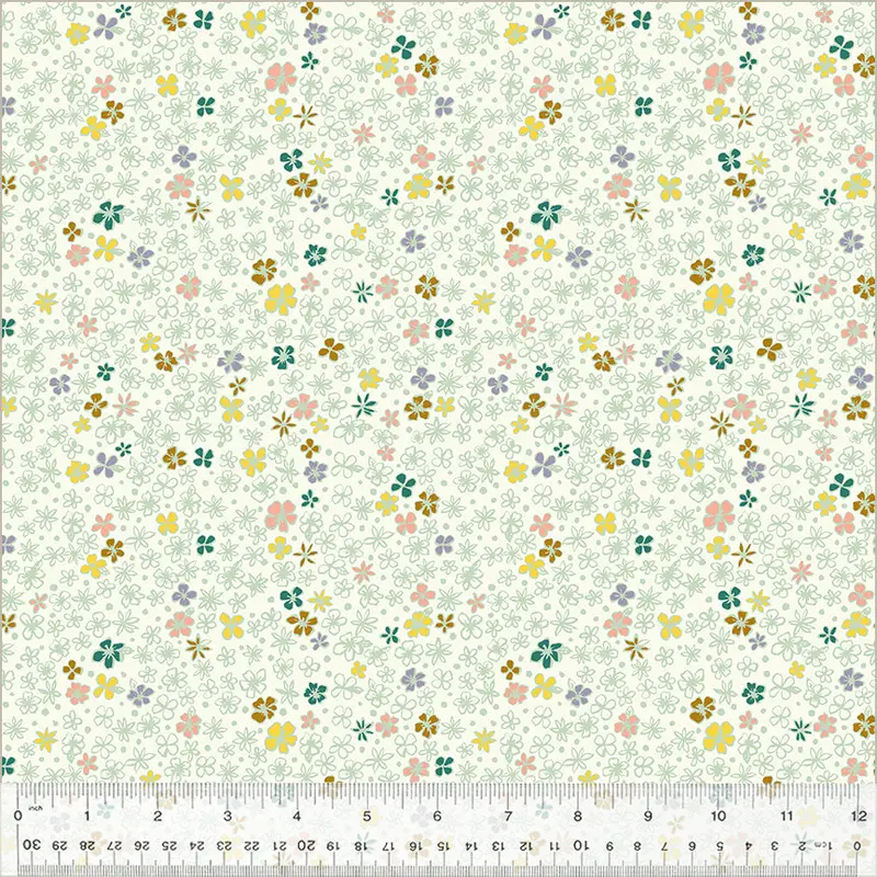 108" Quilt Back Jennifer Moore/Monaluna 53968W-DES1 Ivory Little Blossom Organic High Density Cotton