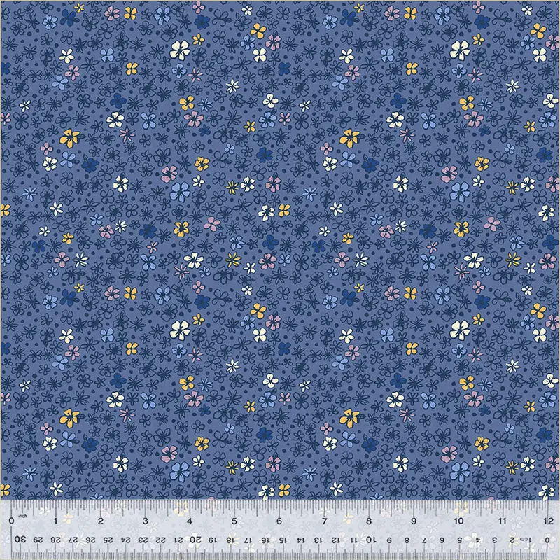 108" Quilt Back Jennifer Moore/Monaluna 53968W-DES2 Blue Jay Little Blossom Organic High Density Cotton