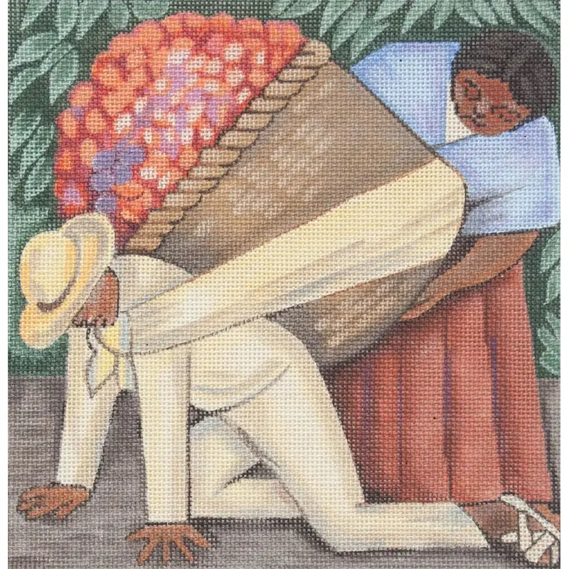 Changing Woman Designs Diego Rivera Flower Basket Man Needlepoint Canvas